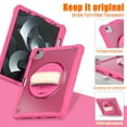 thumbnail image 5 of for iPad Air 11 Inch 2024 Rugged Case, 360 Rotating Hand Strap Stand/Pencil Holder/Adjustable Crossbody Strap, [2 In 1] Protective for iPad Pro 11 2022/2021/2020/2018/Air 4/Air 5, Rose, 5 of 20