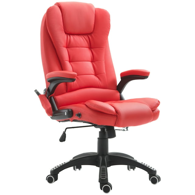 HOMCOM Chaise de Bureau Exécutive en Similicuir Chaise de Bureau Chauffante avec Massage