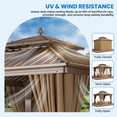thumbnail image 5 of Dextrus 10x10ft Double Roof Hardtop Gazebo with Netting and Curtains, Outdoor Heavy Duty Galvanized Steel Combined of Vertical Stripes Roof,Ideal for Patio, Backyard, Deck, Lawns-Bronze, 5 of 10