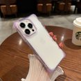 thumbnail image 5 of Compatiable with iPhone 15 Case Clear, Transparent Shockproof Phone Case, Four Corners Protection Hybrid Rubber Silicone Slim Anti-Scratch Hard PC Back Protective Cover Bumper, Purple, 5 of 6
