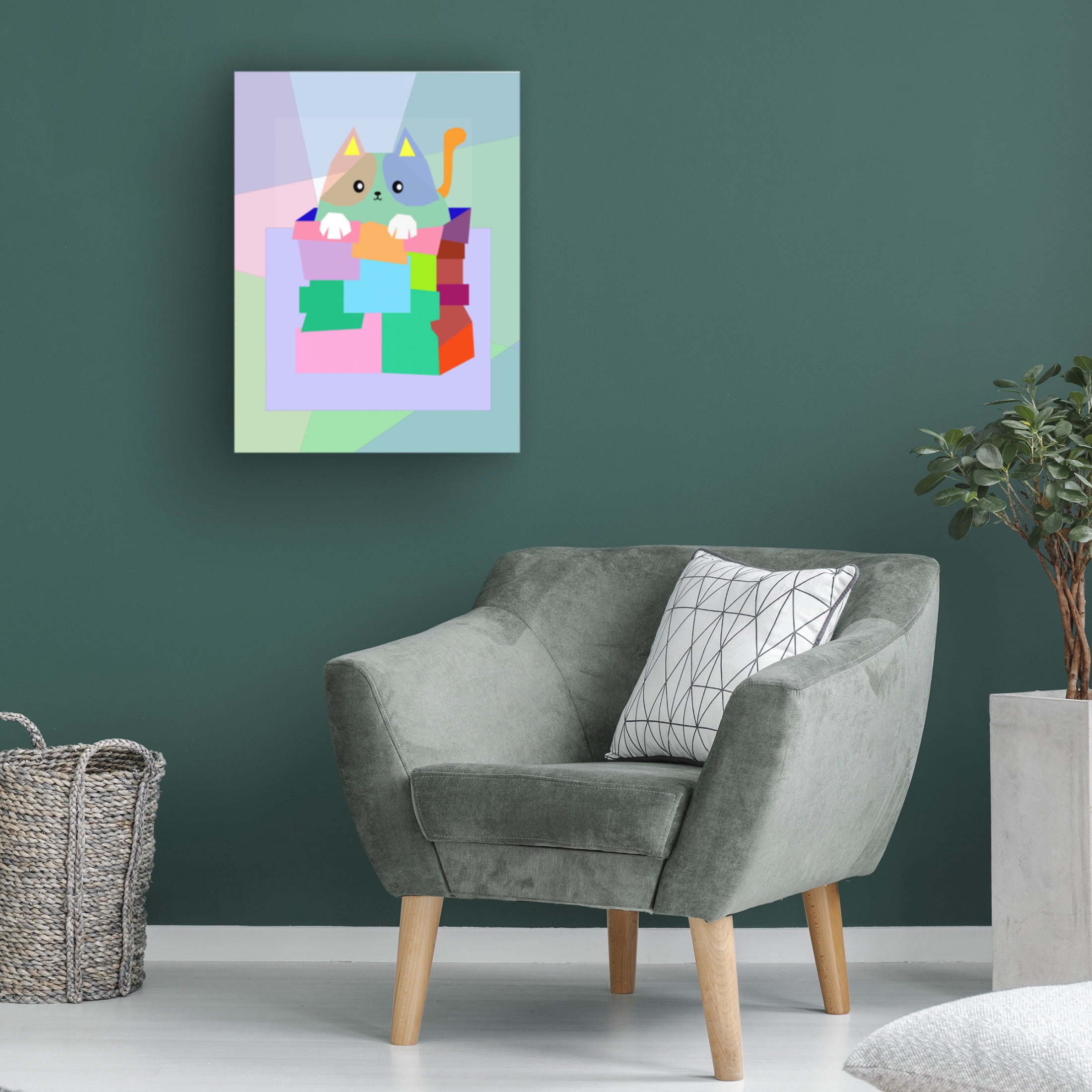 Canvas Wall Art - Surapol Pansanit 'The Cat 1' Wall Art for Living Room, Bedroom, or Office Décor by Trademark Fine Art - 35 x 47 Inches