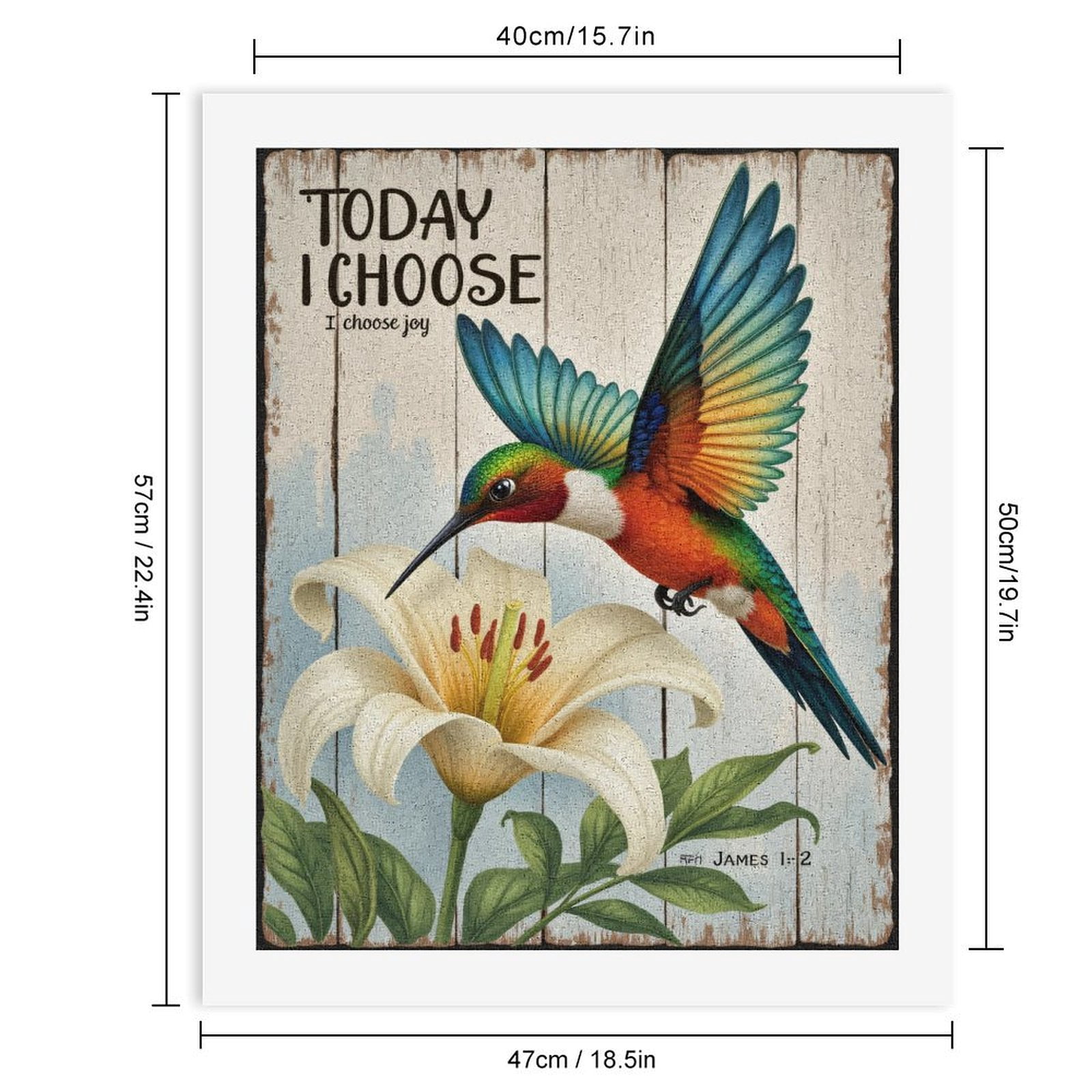 Paint By Numbers Kit for Adults Beginner - DIY Hummingbird Flower Art Inspiration Canvas Painting Kits for Adults, Frameless Paint By Number for Adults for Home Wall Decor 16x20 Inch