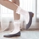thumbnail image 5 of GOOHOCHY 2 pares de calcetines con volantes para mujer, calcetines largos de encaje con lazos, calcetines con volantes para niñas, calcetines altos con lazo, lindas medias blancas para mujer., 5 of 8
