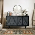 thumbnail image 2 of Furniture of America Kanan Art Deco Solid Wood Sliding Door Buffet in Black, 2 of 4