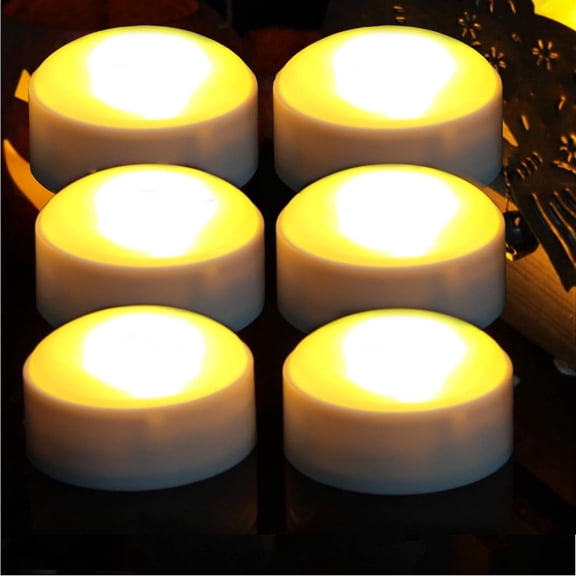 LED Pumpkin Lights with Remote and Timer, Battery Operated Bright Flickering Flameless Candle Lights for Pumpkin Decor, Jack-O-Lantern Halloween Party Decorations, White Color, 6 Pack
