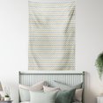 thumbnail image 4 of Beige Tapestry, Chevron Stripe with Herringbone Line Pattern Geometric Arrangement Vintage, Wall Hanging for Bedroom Living Room Dorm Decor, 40W X 60L Inches, Beige Stale Blue Dust, by Ambesonne, 4 of 5