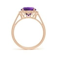 thumbnail image 2 of ANGARA Natural 2.45 ct Amethyst Scalloped Halo Ring in 14K Rose Gold for Women (Size-9mm) | February Birthstone, Birthday, Anniversary, Jewelry Gift for Women | Natural Amethyst Ring, 2 of 10