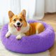 thumbnail image 5 of Cama grande para perros de 28 pulgadas cama mediana para perros y gatos cama redonda calmante lavable esponjosa para mascotas morado, 5 of 6