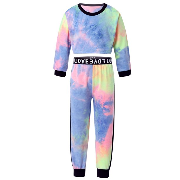 Kids Teens Letter Print Gymnastics Long Sleeve Crop Top Ballet Leotard Dance Set Girls Sports Suit Stage Dance Running Costume90 Gong Bohan LED