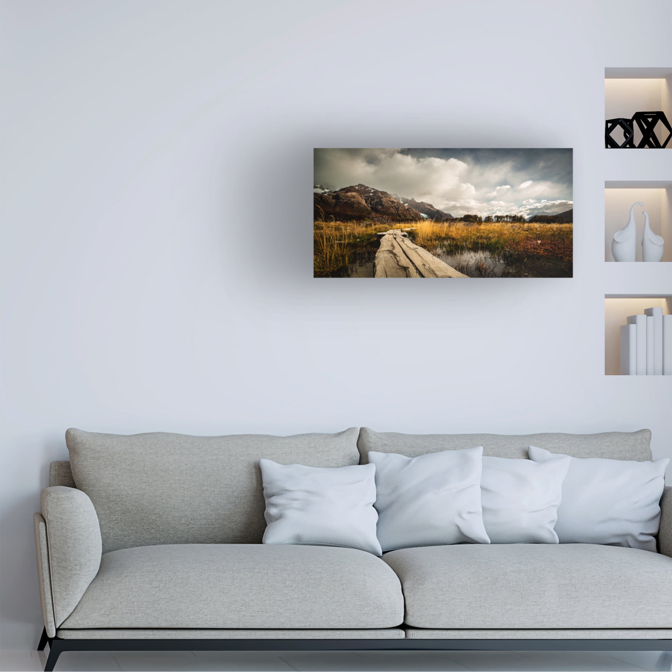 Trademark Fine Art Jie Jin Autumn Bridge Canvas Wall Art