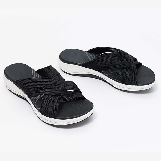 Última actualización, sandalias de mujer con corrección cruzada elástica, zapatillas de verano Wmkox8yii ytu6369