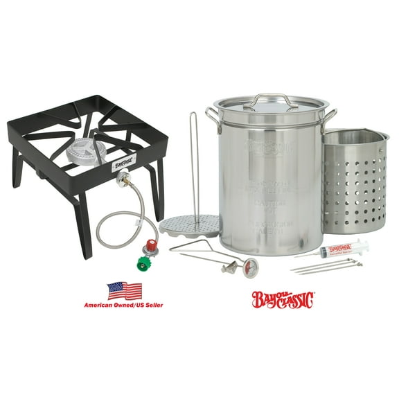 Bayou Classic 9195 Stainless-Steel Outdoor 32-Quart Turkey Fryer Kit