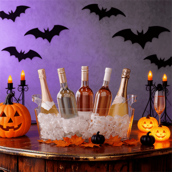 Lifewit Large 6.5L Ice Bucket for Parties, Portable Drink Bucket for Cocktail Bar, Plastic Champagne Cooler for Beverage/Wine/Beer/Juice, Mimosa Bar Supplies Chiller Tub with Scoop