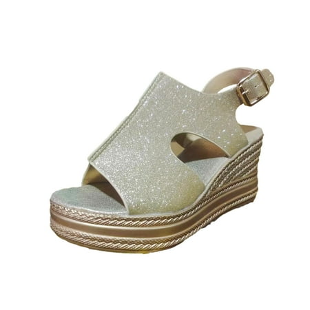 

YanHoo Wedge Sandals for Women Dressy Summer Womens Open Toe Flatform Sandals Buckle Ankle Strap Wedge Sandals Leather Sandals Casual Low Wedges Walking Strappy Slip on Sandals