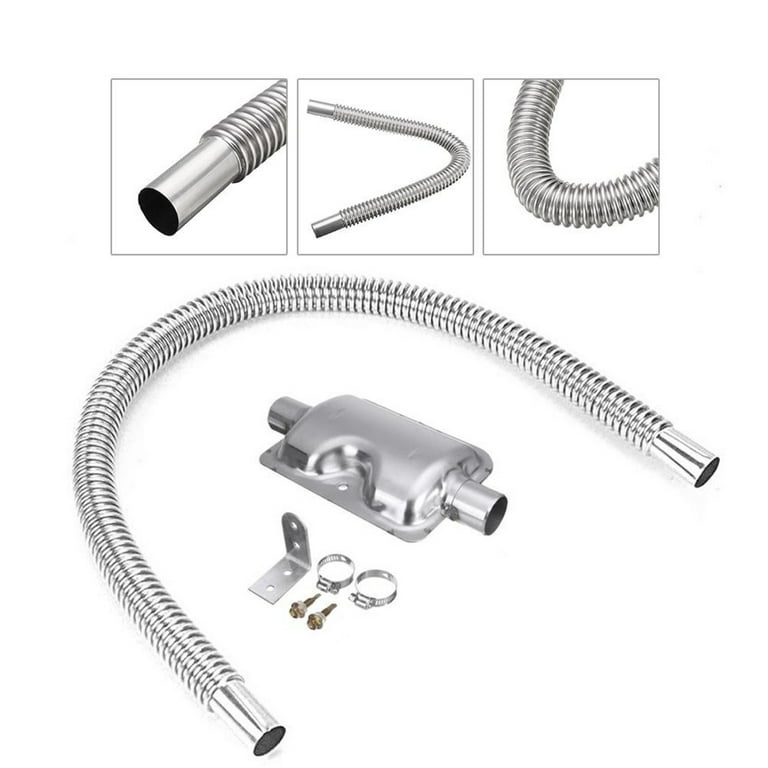 EUBUY 2.5m Stainless Steel Exhaust Pipe Noise Canceller Exhaust DB