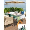 thumbnail image 5 of Outdoor Tablecloth with Umbrella Hole for Patio/Picnic/Party/Camping, Green Pine Tree Waterproof Table Cloth Rectangle Table Cover Washable, Farmhouse Nature Forest Landscape (60"x 102"), 5 of 9