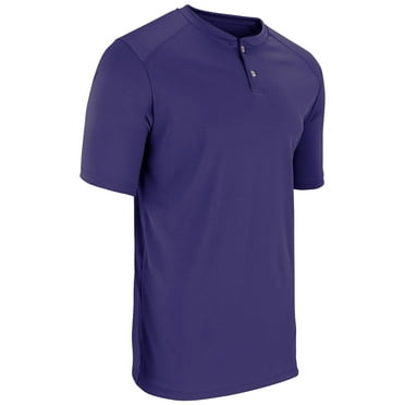 Champro Youth Dri-Gear Turn Two 2-Button Baseball Jersey Purple Xl