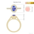 thumbnail image 5 of Angara Natural 0.8 Ct. Tanzanite with Diamond Halo Ring in 14K Yellow Gold for Women (Ring Size: 11.5), 5 of 10