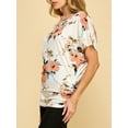thumbnail image 5 of Made by Johnny Women's Dolman Drape Top with Side Shirring XXXL WHITE_FLORAL, 5 of 6