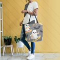 thumbnail image 4 of FORMRS Womens Canvas Tote Bag with Zipper Inner Pocket Shoulder Handbag, Cute Ghosts, 4 of 7