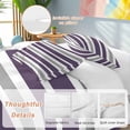 thumbnail image 3 of Purple Grey Striped Bedding 3 Piece Duvet Cover Set Full Size, Modern White Abstract Art Aesthetics Soft Microfiber Comforter Cover with Zipper Closure & Pillowcases, FadeResistant Quilt Cover, 3 of 9