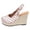Pink, variant on Womens Closed Toe Platform Espadrilles Lace Wedge Heel Sandals Black 6