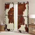 thumbnail image 2 of Manfei Vintage Farm Lodge Curtains Pack of 2 (52x84),Horseshoes Texas Stars Black Out Curtains,Patchwork Cow Fur Curtains for Living Room,Breathable Bedroom Decoration, 2 of 6