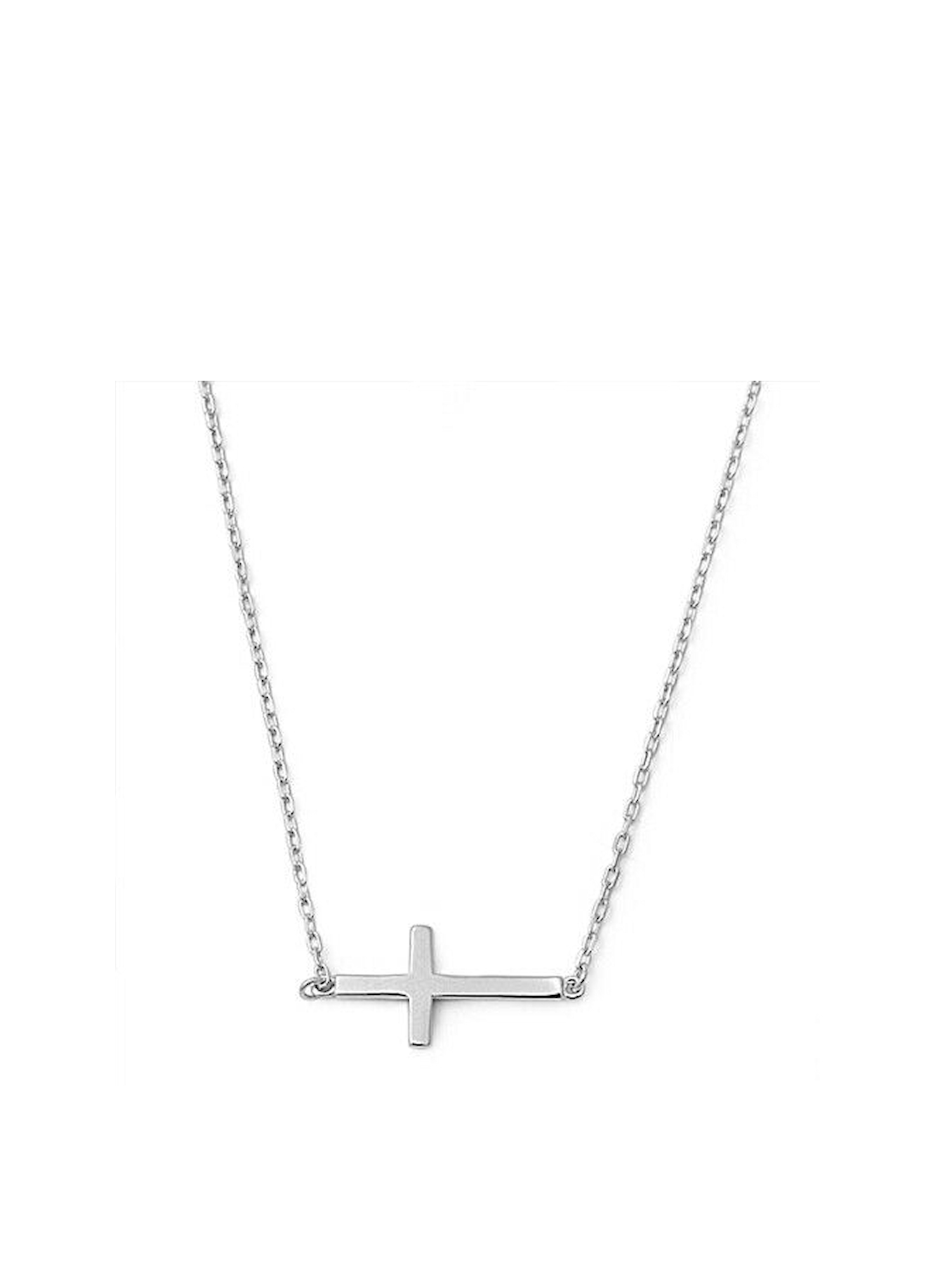 Round Cubic Zirconia Sideways Cross 