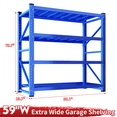 thumbnail image 5 of 59" W Garage Shelving 3000LBS Garage Shelving Heavy Duty 4-Tier Metal Storage Shelves Adjustable Shelf Unit for Basement Warehouse 59.1" W x 23.7" D x 78.7" H Blue, 5 of 9