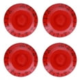 thumbnail image 2 of Juego de perillas de volumen de campana transparente, accesorios de control de tono de bajo de guitarra, 4 Uds. (rojo con letra negra), 2 of 10