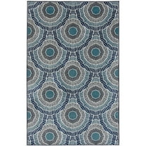 Loomaknoti Terrace Tropic Ferley 9' x 12' Abstract Indoor/Outdoor Area Rug , Blue/Green