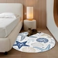 thumbnail image 3 of Blue Starfish Coastal Round Area Rug 4ft, Summer Beach Nautical Coral Sea Washable Non-Slip Circle Rugs for Bedroom Living Room Kitchen, Soft Non Shedding Circle Carpet for Dining Room Dorm, 3 of 9