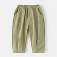 thumbnail image 2 of Zhuashum Boys Pants 18-24 Months 2025 New Children'S Solid Color Straight Leg Children'S Pants With Pocket Light Weight Boy Clothes Green, 2 of 4