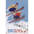 thumbnail image 2 of Art.com Brighton, Utah - Vintage Skiers Stretched Canvas Print Wall Art by Lantern Press, 12" x 18", 2 of 4