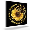 thumbnail image 2 of YOU ARE MY SUNSHINE Framed Canvas Wall Art, Summer Sunflowers Golden Gradient Butterflies Wall Art Painting for Living Room Bedroom Home Decor, 28”x28”, Office Artwork Print, 2 of 9