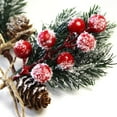 thumbnail image 2 of 10 PCS Berry Stems Pine Branches Evergreen Christmas Berries D鑼卌or Artificial Pine Cones Branch Craft Wreath Pick & Winter Holiday Floral Picks Holly Stem for Decoration DIY Xmas Garland Crafts, 2 of 9