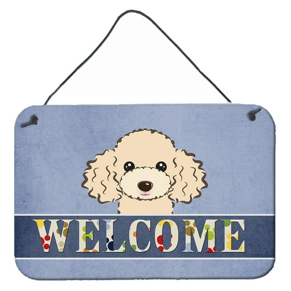 Carolines Treasures BB1444DS812 Buff Poodle Welcome Wall and Door Hanging Prints