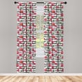 thumbnail image 3 of Ambesonne Floral Window Curtains, Tulip Flower Charcoal Stripe, Each 28" W x 63" L, Dark Coral and Olive Green, 3 of 3