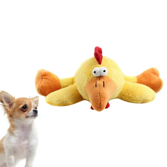 TAILTOSS Plush Chicken Shape Pet Toy Yellow 1Set 8.7x7.1x2.8in