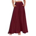 thumbnail image 7 of adaychics Maxi Satin Skirt High Waisted Summer Fashion Long Flowy Skirts with Pockets for Work Party, 7 of 7