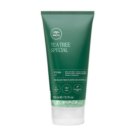 Tea Tree Styling Gel, Medium Hold, High-Shine Finish, For All Hair Types, 5.1 oz.