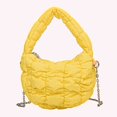 thumbnail image 3 of 6925 Mini Bolso Ligero Con Nube Plisada Y Bordado Acolchado  Bolso Bandolera Con Cadena (amarillo) Amarillo, 3 of 9