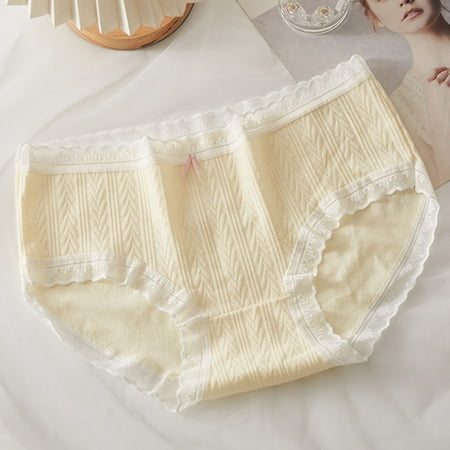 Value for Money  Cotton Underwear  Breathable Mid Waist  High Elastic  Comfortable Fit  Women s Daily  Soft Material  Casual Wear\  Womens Plus Size Clearance | Beige M  Sopatenor