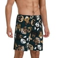 thumbnail image 2 of Kdxio Dogs Print Mens Sleep Shorts Bottoms Soft Comfy Pajama Wear Pants with Drawstring Pockets, 2 of 7