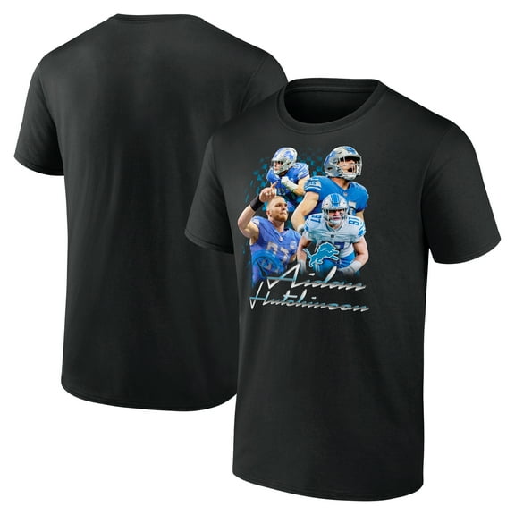 Men's Aidan Hutchinson Black Detroit Lions Notorious Graphic T-Shirt