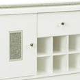 thumbnail image 3 of Zav 48 Inch Console Sideboard Buffet Bar Wine Cubbies Faux Diamond Top White - Saltoro Sherpi, 3 of 5