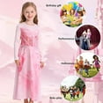thumbnail image 3 of KAWELL Good Witch Glinda Costume Pink Princess Dresses Halloween Costumes Witch Dress with Star Crown Wand Gloves, 3 of 7
