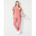 thumbnail image 6 of Hanes Comfort Fit Scrubs Women's Scrub Top Rose Ranch Pink 3XL, 6 of 11
