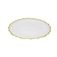 thumbnail image 1 of Classic Touch CD407AW Assiettes de Dîner Blanches en Albâtre avec Bordure Dorée, Ensemble de 4, 1 of 1