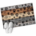 thumbnail image 6 of Haze Blue Brown Bathroom Rug Washable 2x3 Entryway Rug Non Slip Rustic Farmhouse Dog Paw Vintage Front Door Mat Low Pile Indoor Doormat Throw Floor Carpet for Kitchen Bedroom Entrance, 6 of 8